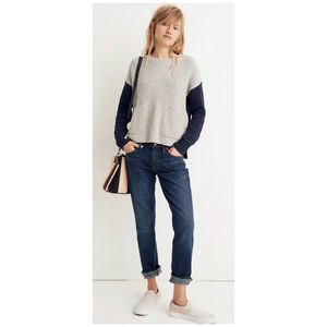 MADEWELL Patch Pocket Pullover Sweater in Colorblock